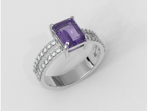 Emerald Gemstone Ring 3D 프린트 모델