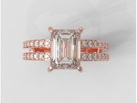 Emerald Gemstone Ring 3D 프린트 모델