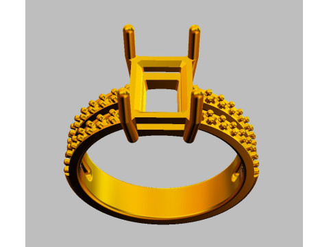 Emerald Gemstone Ring 3D 프린트 모델
