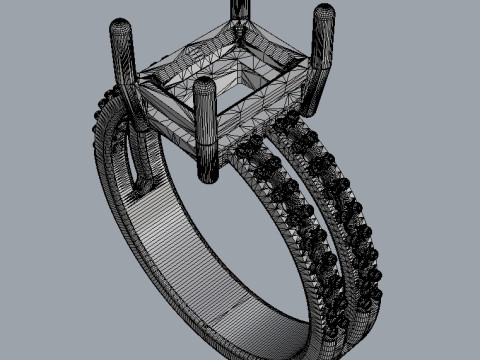 Emerald Gemstone Ring 3D 프린트 모델