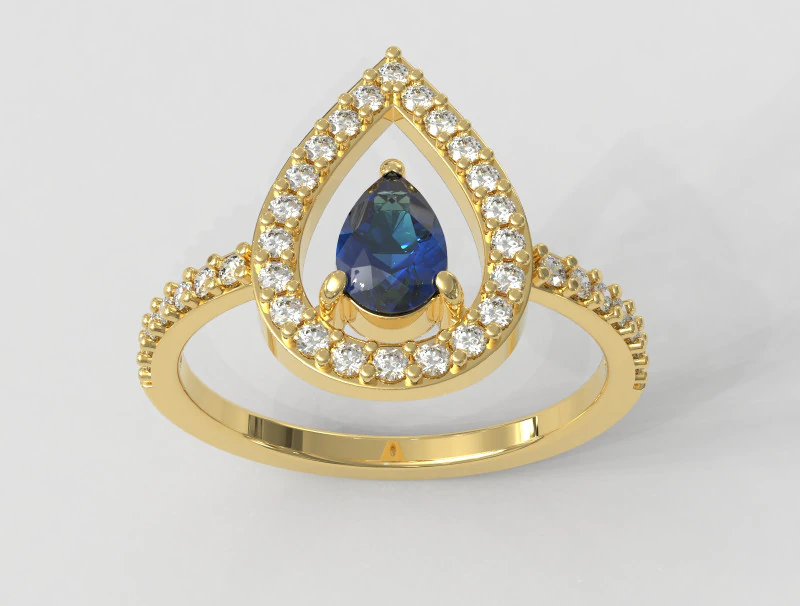 Anel de pedra preciosa de p&ecirc;ra Modelo de Impressão 3D .c4d .max .obj .3ds .fbx .stl .blend 