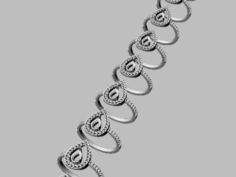 Pear Gemstone Ring 3D Baskı Modeli