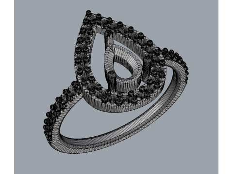 Pear Gemstone Ring 3D Baskı Modeli
