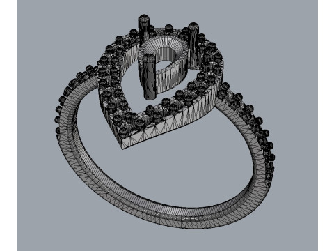 Pear Gemstone Ring 3D Baskı Modeli
