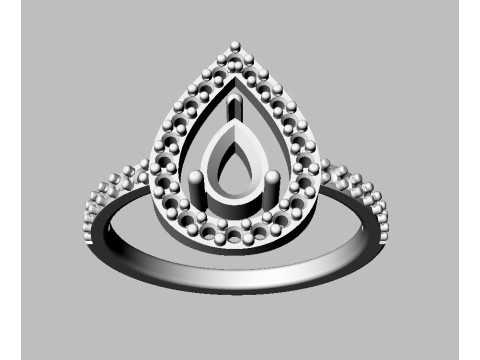 Pear Gemstone Ring 3D Baskı Modeli