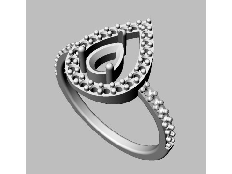 Pear Gemstone Ring 3D Baskı Modeli