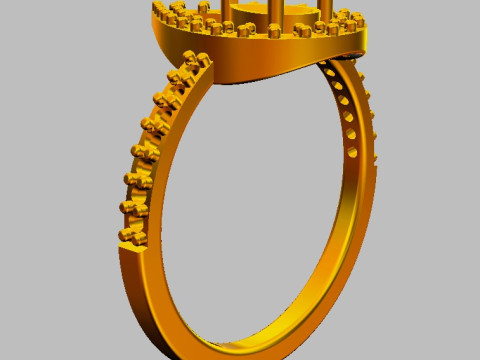 Pear Gemstone Ring 3D Baskı Modeli