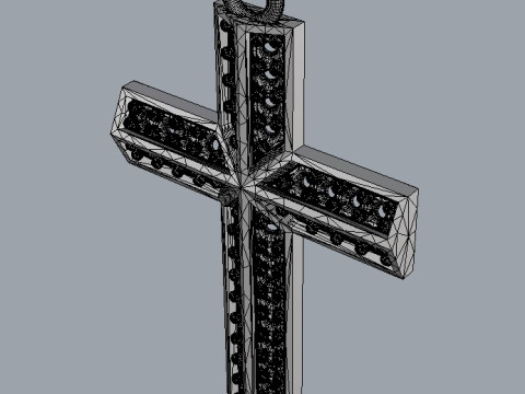 Diamond Cross Pendant 3D print model 3D Print Model