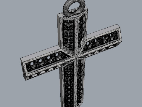 Diamond Cross Pendant 3D print model 3D Print Model