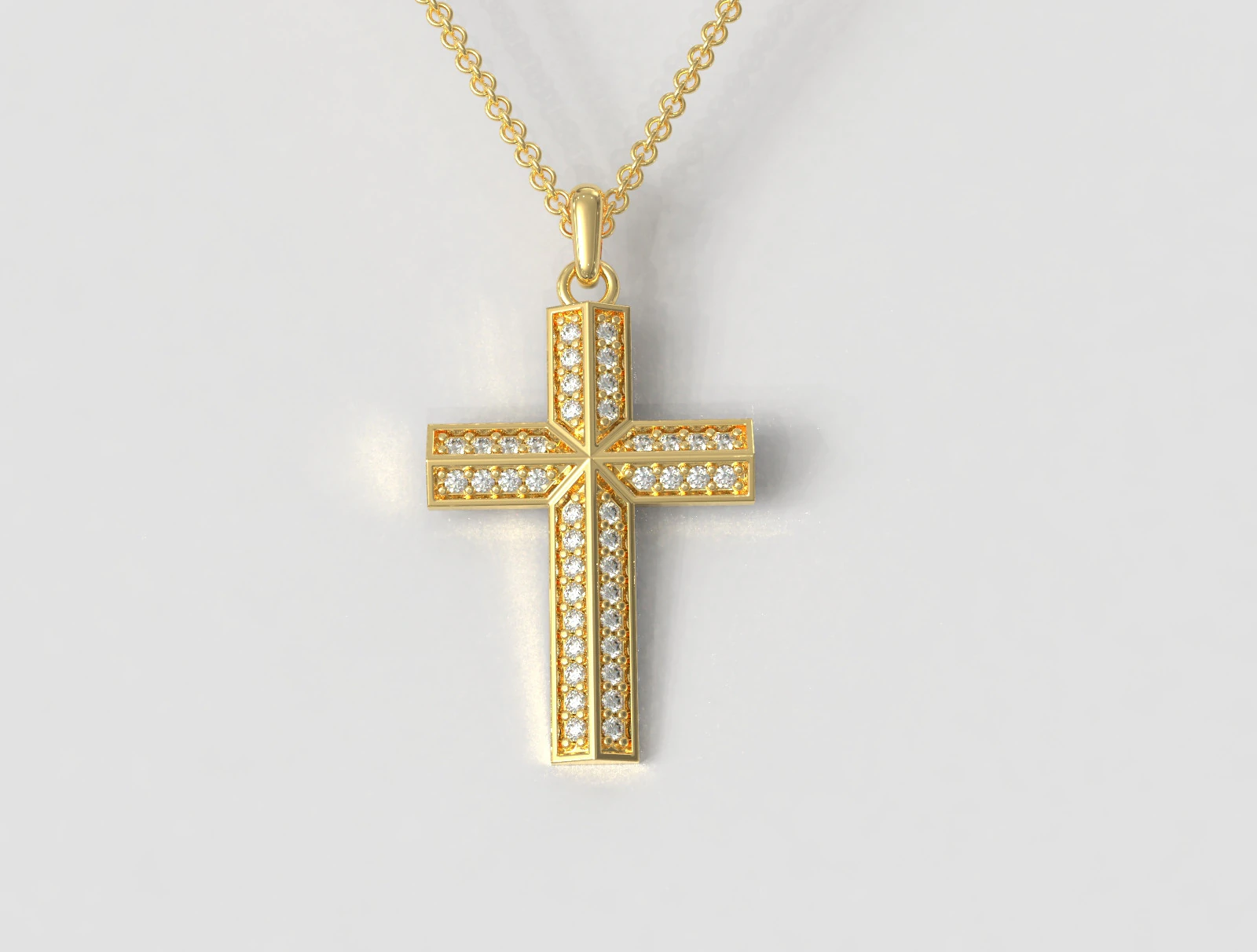 Diamond Cross Pendant 3D print model 3D Print Model .c4d .max .obj .3ds .fbx .stl .blend 
