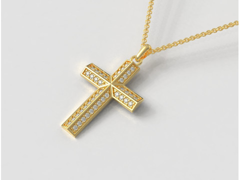 Diamond Cross Pendant 3D print model 3D Print Model