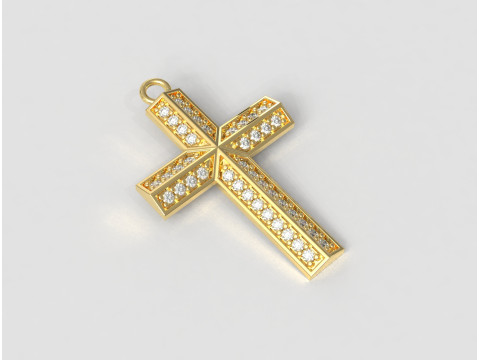 Diamond Cross Pendant 3D print model 3D Print Model