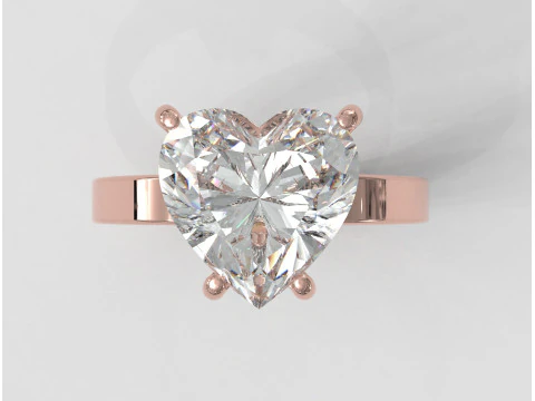 Cincin Hati Batu Permata 10mm Model Cetak 3D