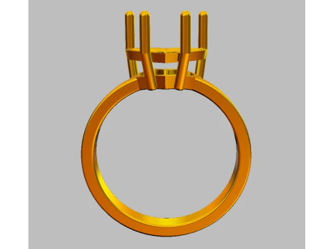 Cincin Hati Batu Permata 10mm Model Cetak 3D