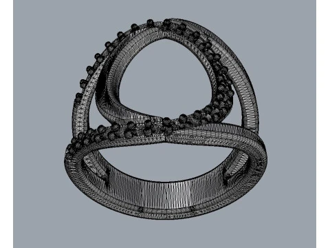 Anel de diamante Modelo de Impressão 3D