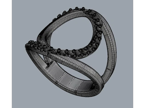 Anel de diamante Modelo de Impressão 3D