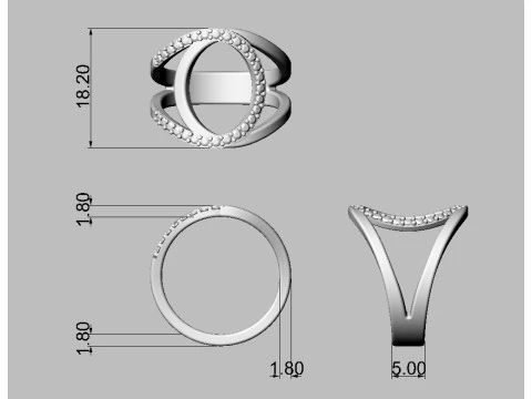 Anel de diamante Modelo de Impressão 3D