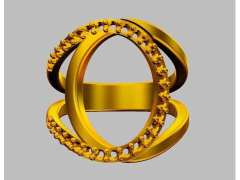 Anel de diamante Modelo de Impressão 3D
