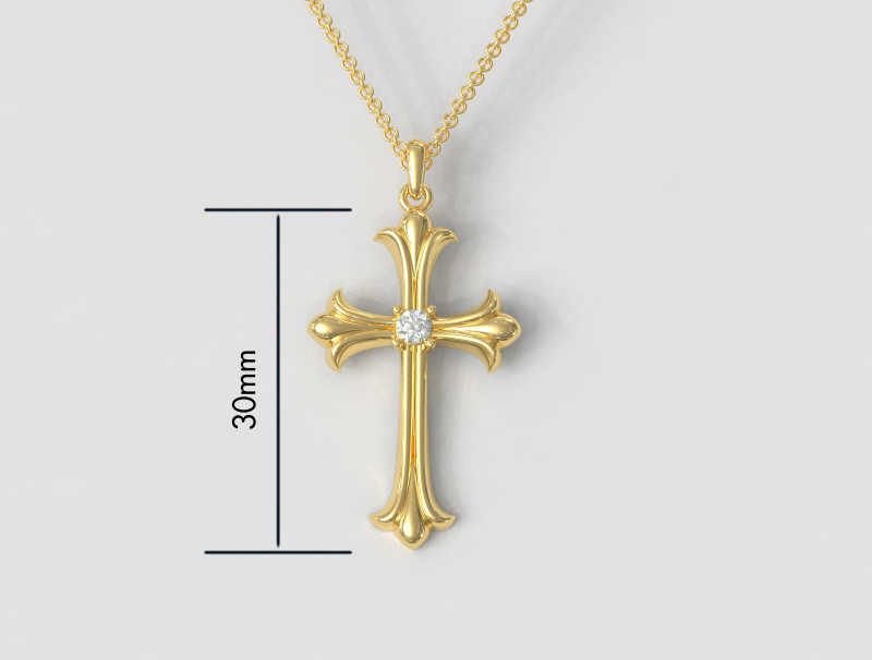 Gothic Cross Pendant - 30mm 3D-printmodel .c4d .max .obj .3ds .fbx .stl .blend
