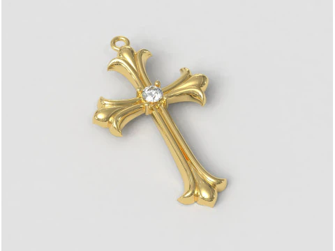 Gothic Cross Pendant - 30mm 3D Print Model