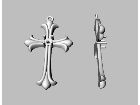 Gothic Cross Pendant - 30mm 3D-printmodel
