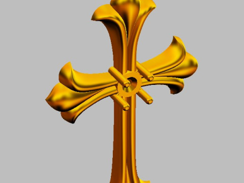 Gothic Cross Pendant - 30mm 3D-printmodel