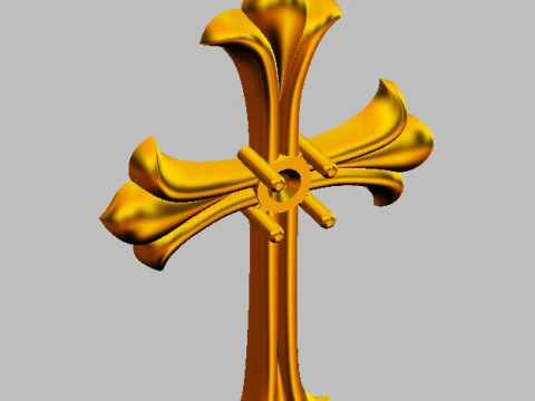 Gothic Cross Pendant - 30mm 3D Print Model