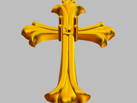 Gothic Cross Pendant - 30mm 3D Print Model