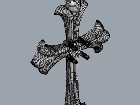 Gothic Cross Pendant - 30mm 3D Print Model