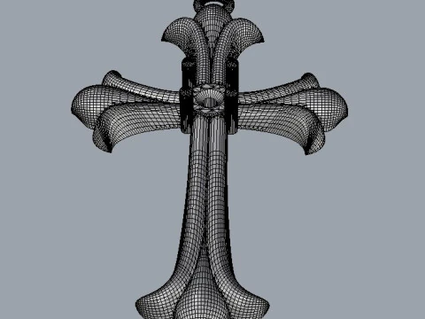 Gothic Cross Pendant - 30mm 3D Print Model