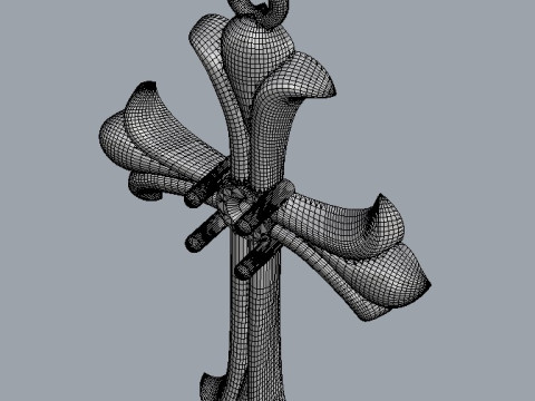 Gothic Cross Pendant - 30mm 3D-printmodel