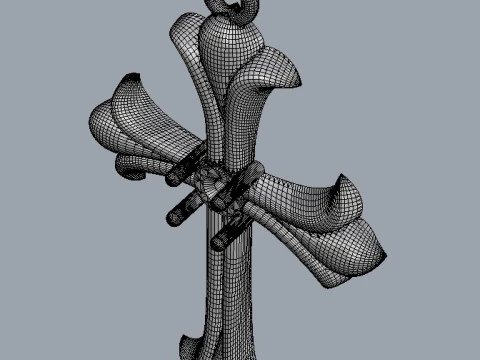 Gothic Cross Pendant - 30mm 3D Print Model