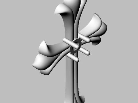 Gothic Cross Pendant - 30mm 3D Print Model