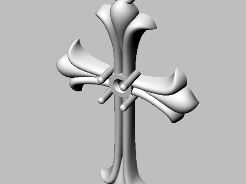 Gothic Cross Pendant - 30mm 3D Print Model
