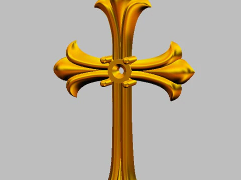 Gothic Cross Pendant - 30mm 3D Print Model
