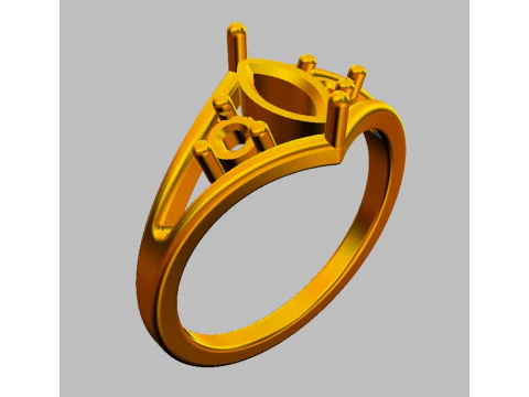 Marquise Gemstone Classic Rin 3D Print Model