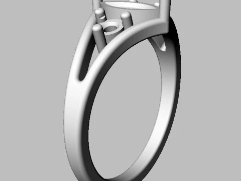 Marquise Gemstone Classic Rin 3D Print Model