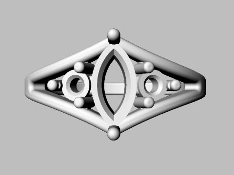 Marquise Gemstone Classic Rin 3D Print Model