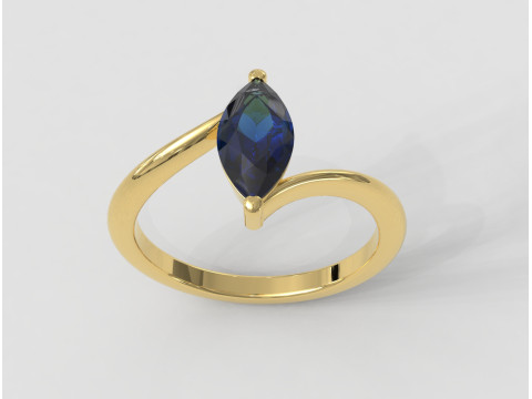 Marquise Gemstone Ring - 10mm x 5mm 3D 프린트 모델