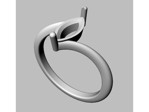 Marquise Gemstone Ring - 10mm x 5mm 3D 프린트 모델