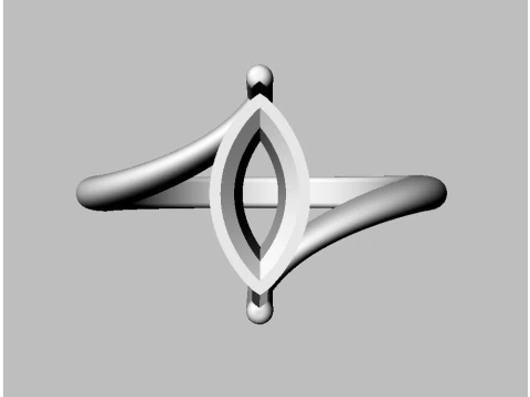 Anel de Pedras Preciosas Marquise - 10mm x 5mm Modelo de Impressão 3D