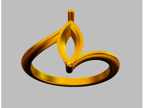 Marquise Gemstone Ring - 10mm x 5mm 3D 프린트 모델
