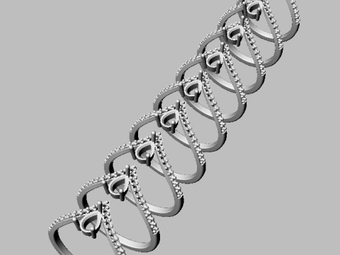 Pear Gemstone Modern Ring Model Cetak 3D