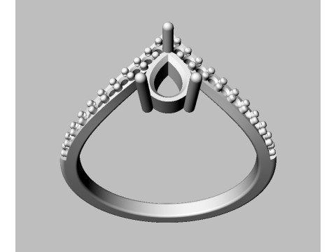 Pear Gemstone Modern Ring Model Cetak 3D