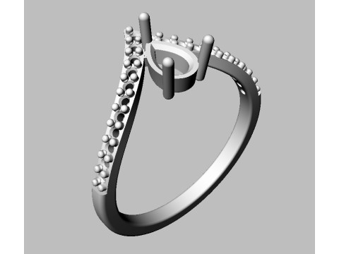 Pear Gemstone Modern Ring Model Cetak 3D