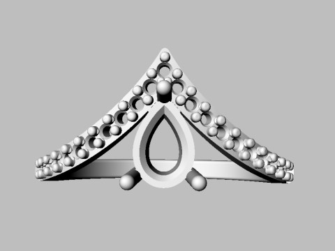 Pear Gemstone Modern Ring Model Cetak 3D