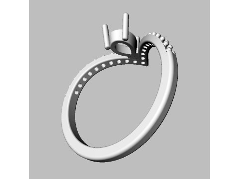 Pear Gemstone Modern Ring Model Cetak 3D