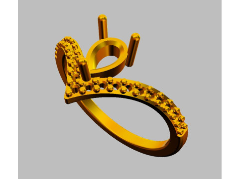 Pear Gemstone Modern Ring Model Cetak 3D