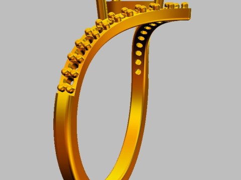 Pear Gemstone Modern Ring Model Cetak 3D