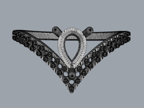 Pear Gemstone Modern Ring Model Cetak 3D